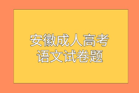 安徽成人高考語文試卷題