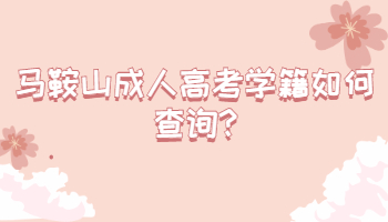 馬鞍山成人高考學(xué)籍如何查詢