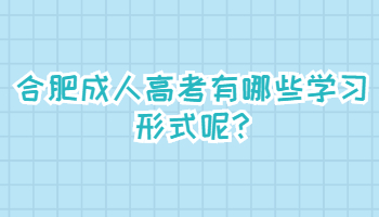 合肥成人高考有哪些學習形式呢