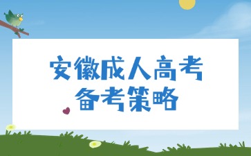 安徽成人高考備考策略