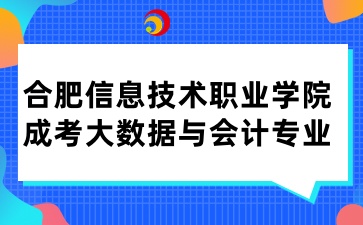 合肥信息技術(shù)職業(yè)學(xué)院成考大數(shù)據(jù)與會(huì)計(jì)專業(yè)
